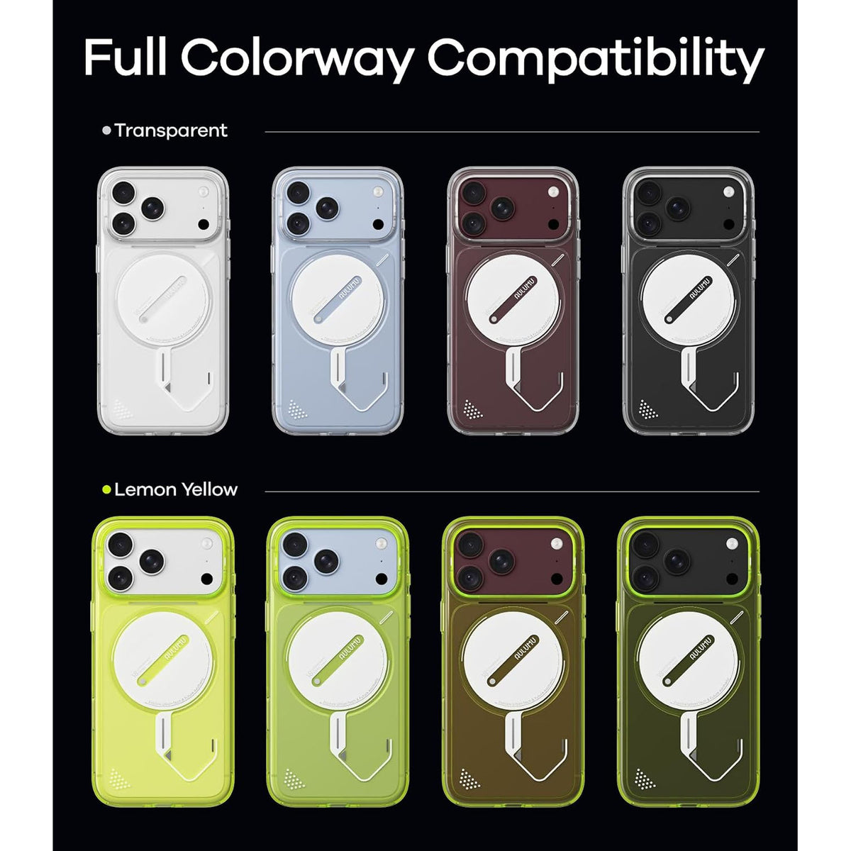 AULUMU A18 Ghost Lumen Transparent Case for iPhone 18 Pro Max / 18 Pro / 17 Pro Max / 17 Pro