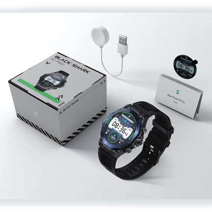 Black Shark S1 Pro Smartwatch 15 Days Battery Life , Build in AI Chatbot , Heatlh Monitoring & Bluetooth Call - Forexengineer -Malaysia- 6974521492191-6974521492207