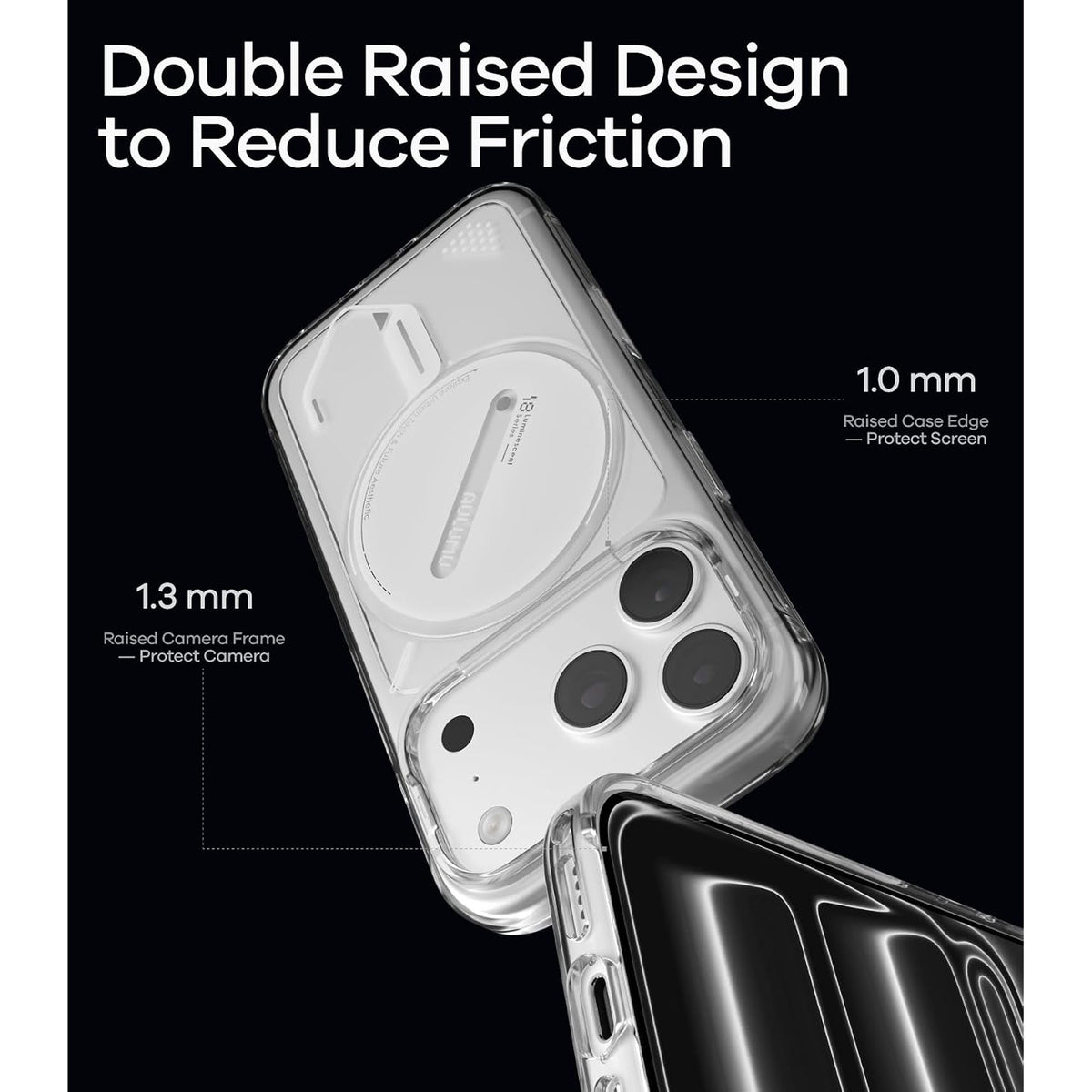 AULUMU A18 Ghost Lumen Transparent Case for iPhone 18 Pro Max / 18 Pro / 17 Pro Max / 17 Pro