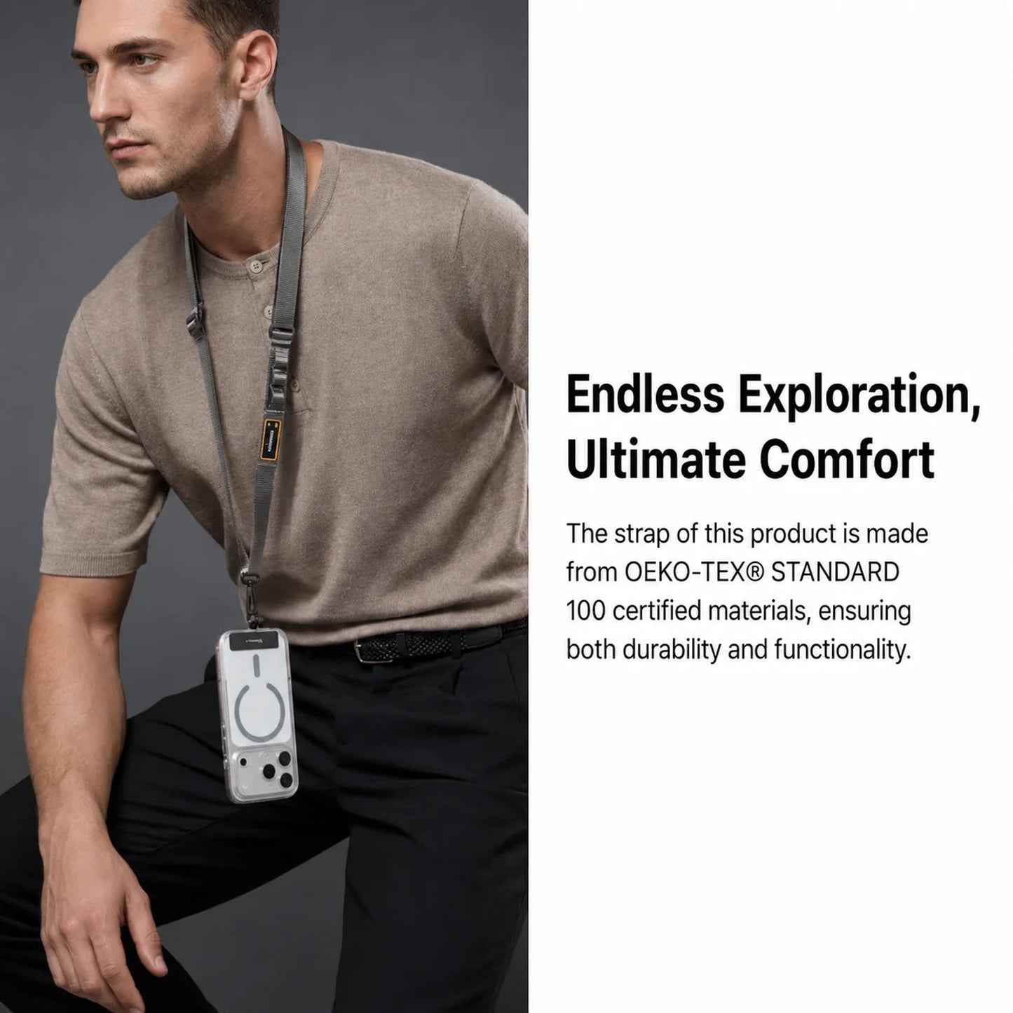 MAGEASY ROVER Utility Strap Dual Clip + Strap Card - Multiple Loops for Hands-free Carrying