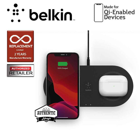 Belkin BOOST‚ÜëCHARGE‚Ñ¢ 15W Dual Wireless Charging Pad - Black (Barcode : 745883814282 ).