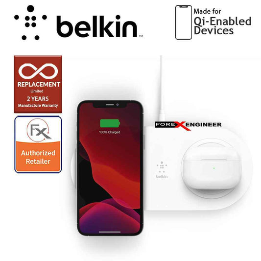 [RACKV2_CLEARANCE] Belkin BOOST‚ÜëCHARGE‚Ñ¢ 15W Dual Wireless Charging Pad - White (Barcode : 745883814299).
