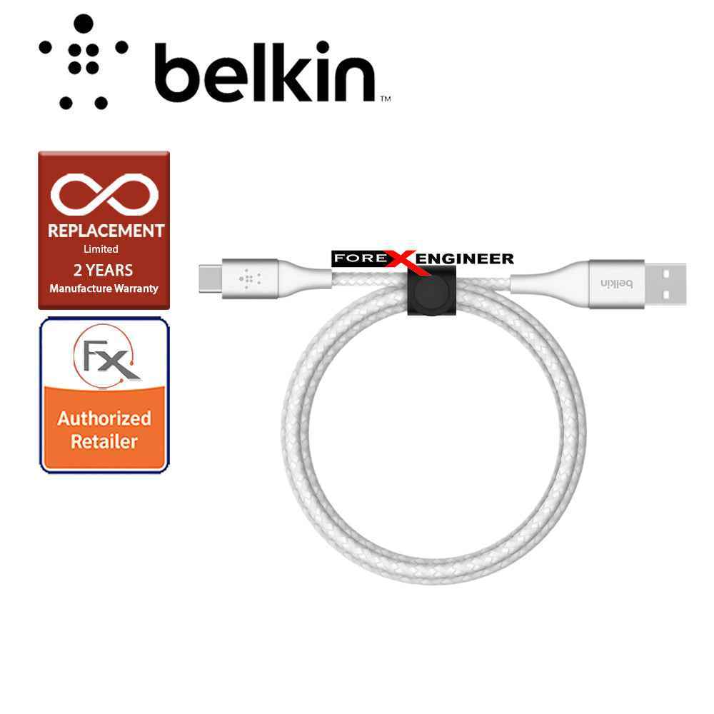 Belkin BOOST‚ÜëCHARGE‚Ñ¢ Braided USB-C to USB-A Cable 1m - White (Barcode : 745883788576).