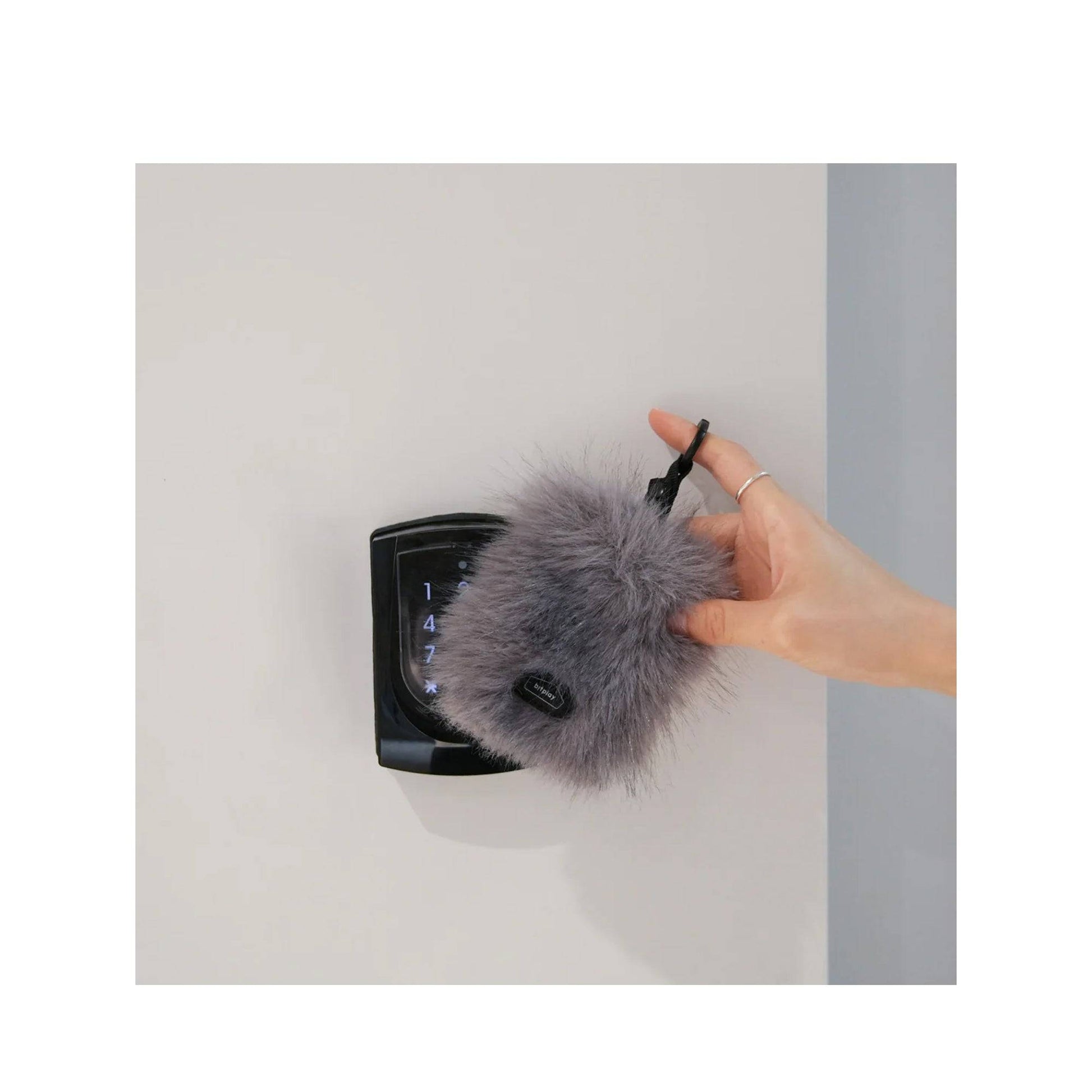 Bitplay Furry Badge Card Holder with Circle Buckle- Plush Velvet Fabric - Forexengineer -Malaysia