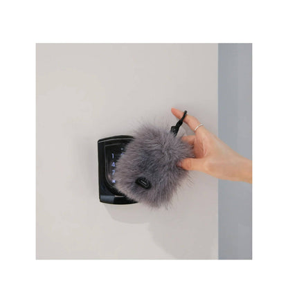 Bitplay Furry Badge Card Holder with Circle Buckle- Plush Velvet Fabric - Forexengineer -Malaysia