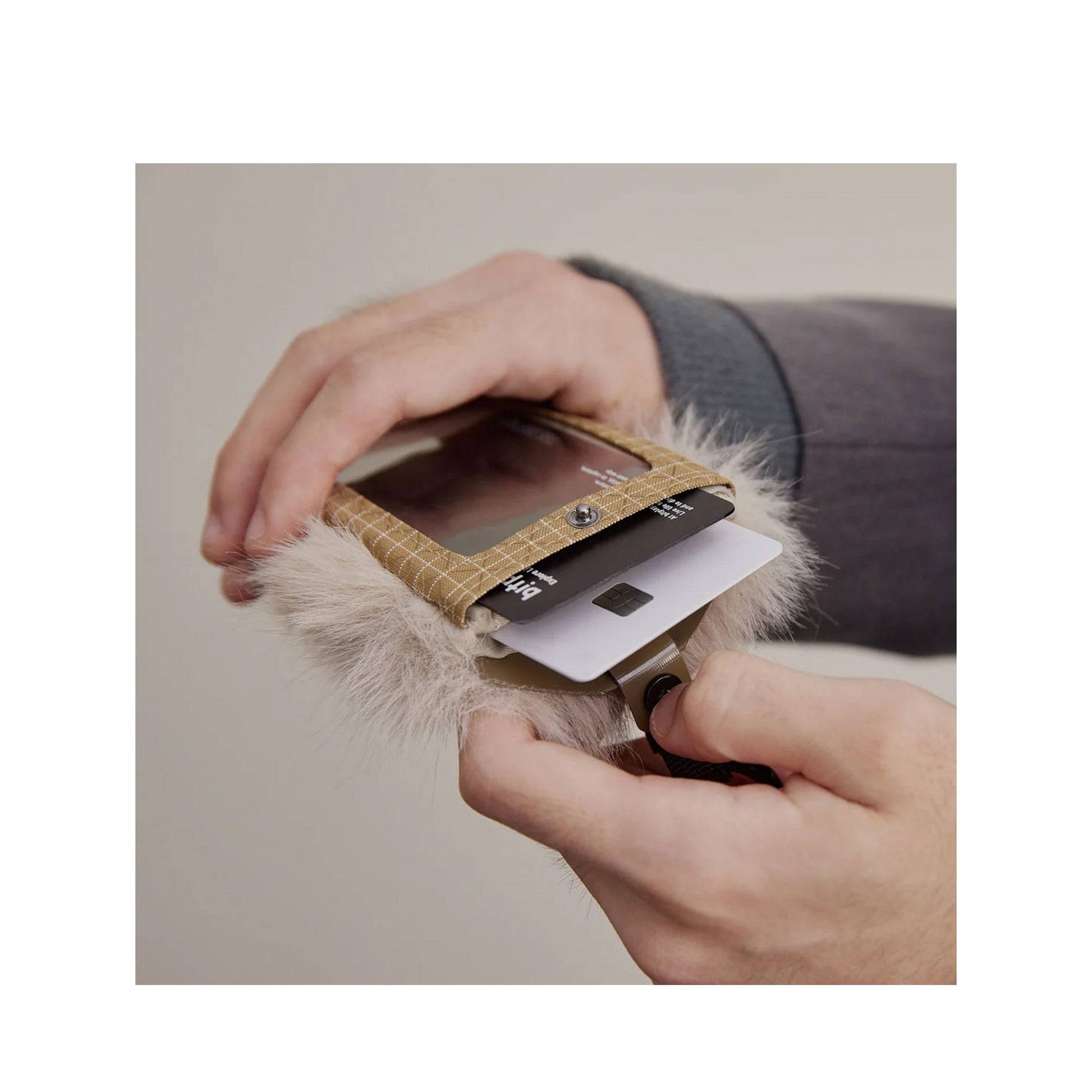 Bitplay Furry Badge Card Holder with Circle Buckle- Plush Velvet Fabric - Forexengineer -Malaysia