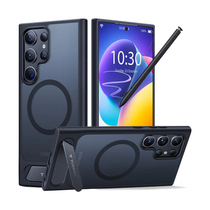 TORRAS UPRO Pstand Magsafe Case for Samsung Galaxy S24 Ultra - Build-in Stand - Forexengineer -Malaysia- 6938075664473-6938075664480