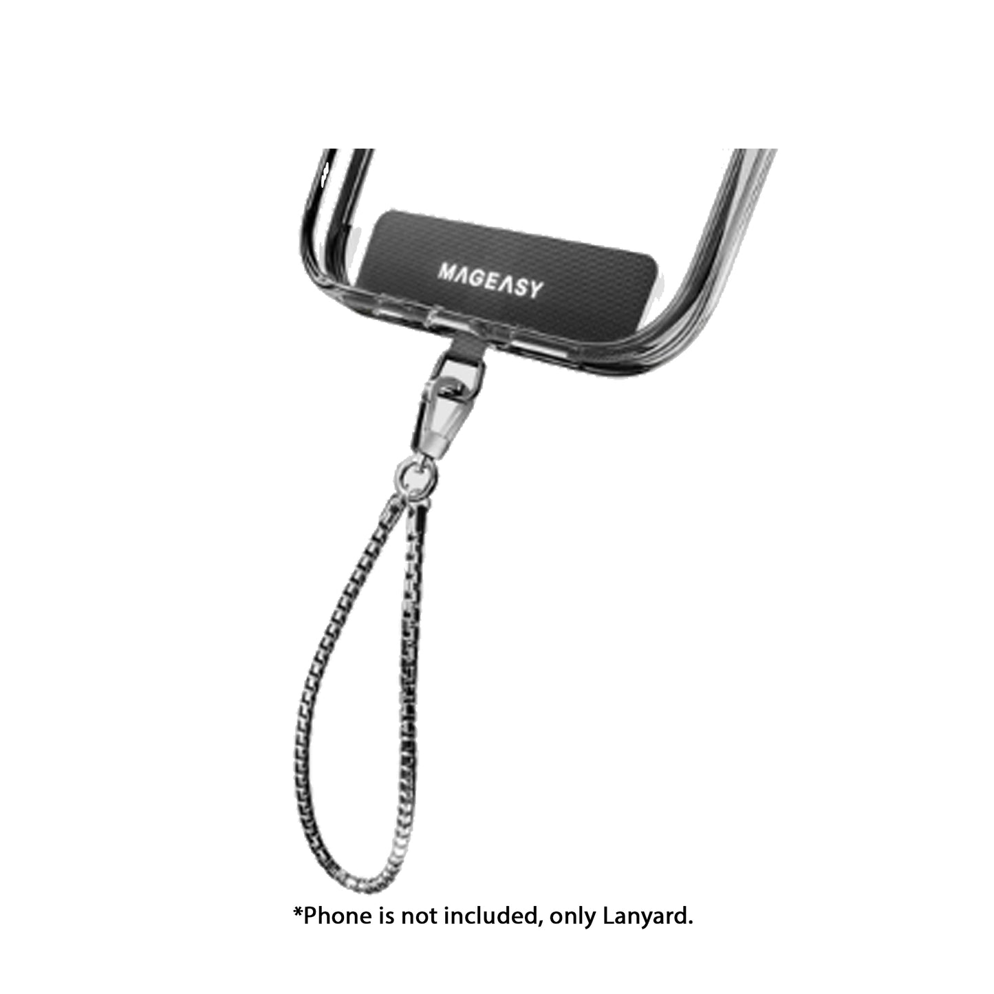 MAGEASY Metal Chain Wrist Strap 4.5mm + Strap Card Phone Lanyard