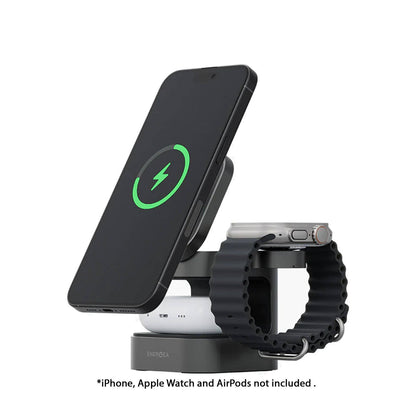ENERGEA MagCube Qi2 Certified 3-in-1 Wireless Charger Fast Charger Magnetic - Forexengineer -Malaysia