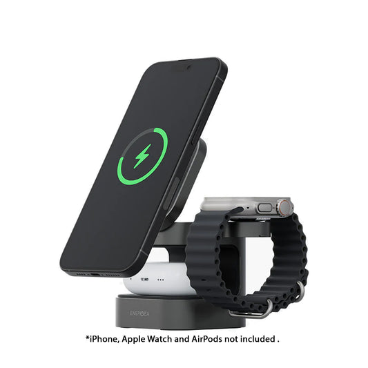 ENERGEA MagCube Qi2 Certified 3-in-1 Wireless Charger Fast Charger Magnetic - Forexengineer -Malaysia- 8885020101218