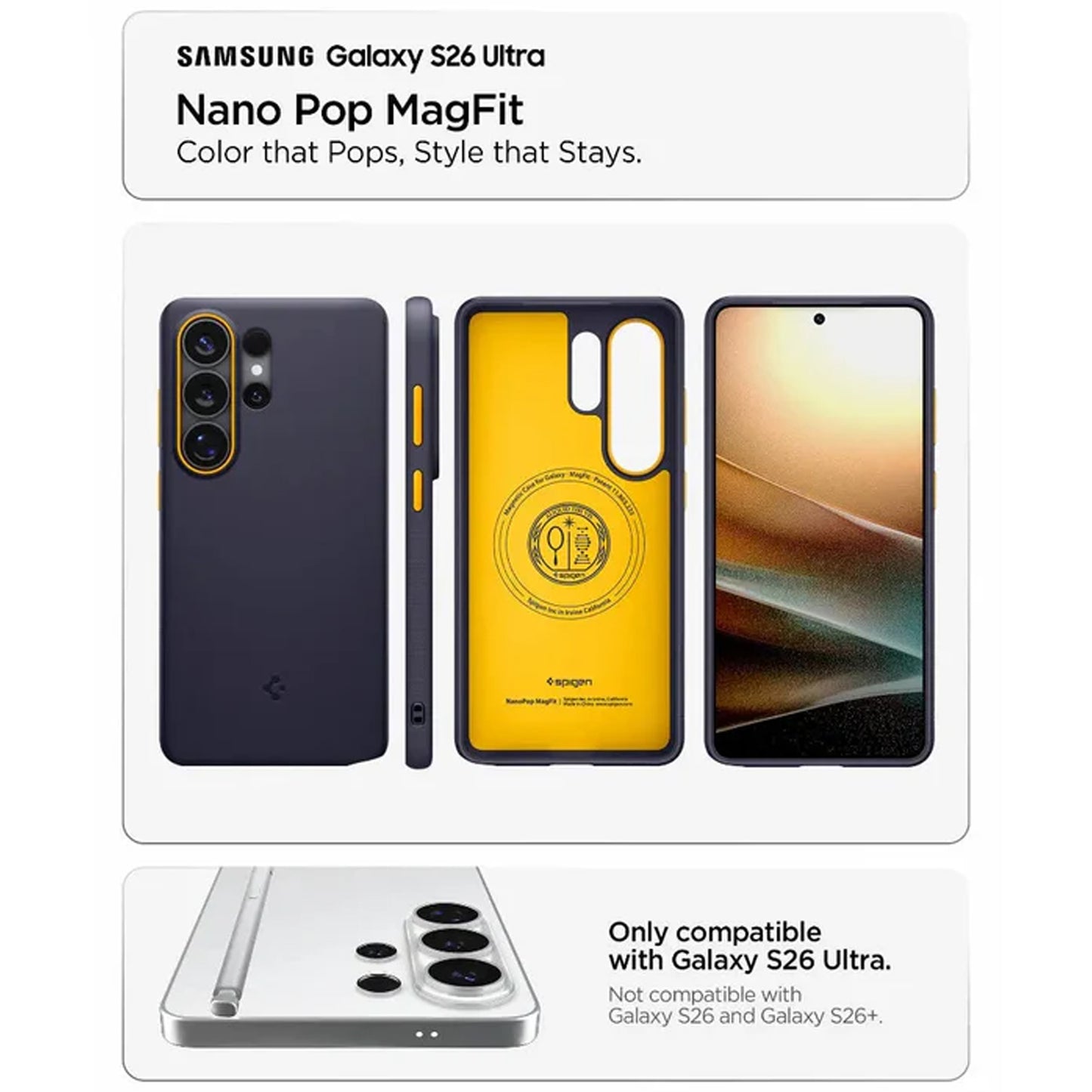 Spigen Ultra Hybrid Nano Pop MagFit for Samsung Galaxy S26 Ultra Soft Silicone Magnetic Case