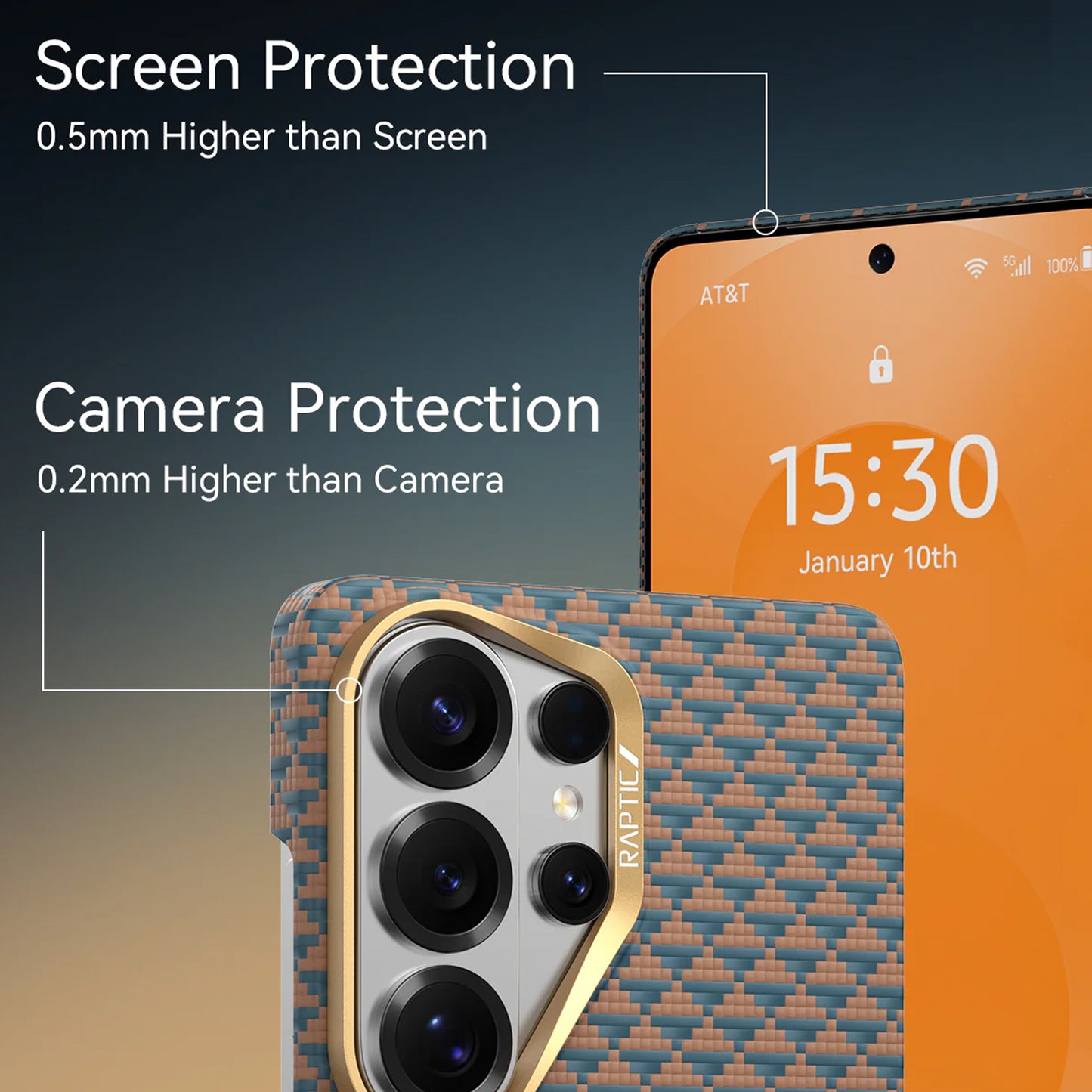 Raptic Aramid Skin for Samsung Galaxy S26 Ultra Magnetic Case Aerospace-Grade Aramid Strength