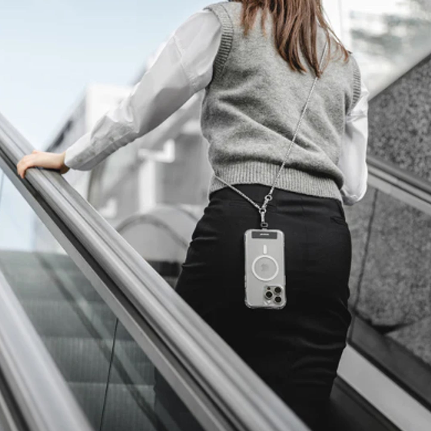 MAGEASY Metal Chain Strap + Strap Card Phone Lanyard