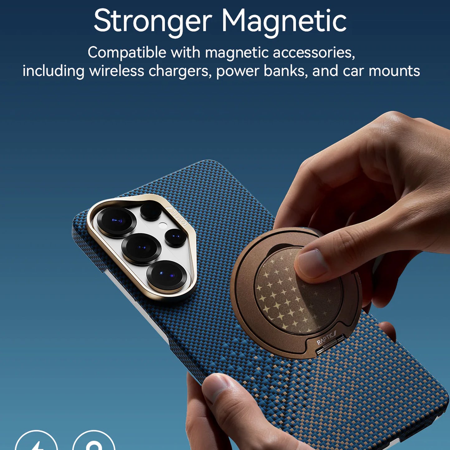 Raptic Aramid Skin for Samsung Galaxy S26 Ultra Magnetic Case Aerospace-Grade Aramid Strength