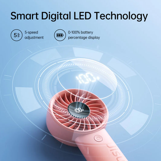JisuLife Handheld Hand Fan Life4 5000mAh / 3600mAh Rechargeable 5 Speeds Control - Forexengineer -Malaysia- 6975061532880-6975061532859-6975061532873-6975061532842-6975061532866-6975061532835
