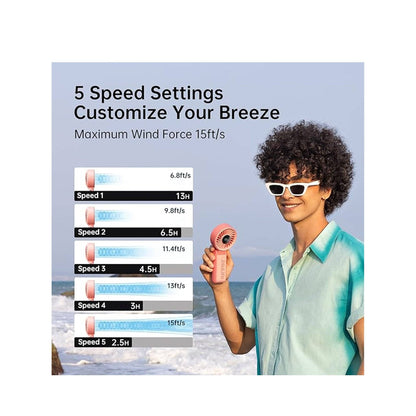 JisuLife Life7-50 / Life7-36 Handheld Hand Fan Life7 5000mAh / 3600mAh Rechargeable 5 Speeds Control - Forexengineer -Malaysia