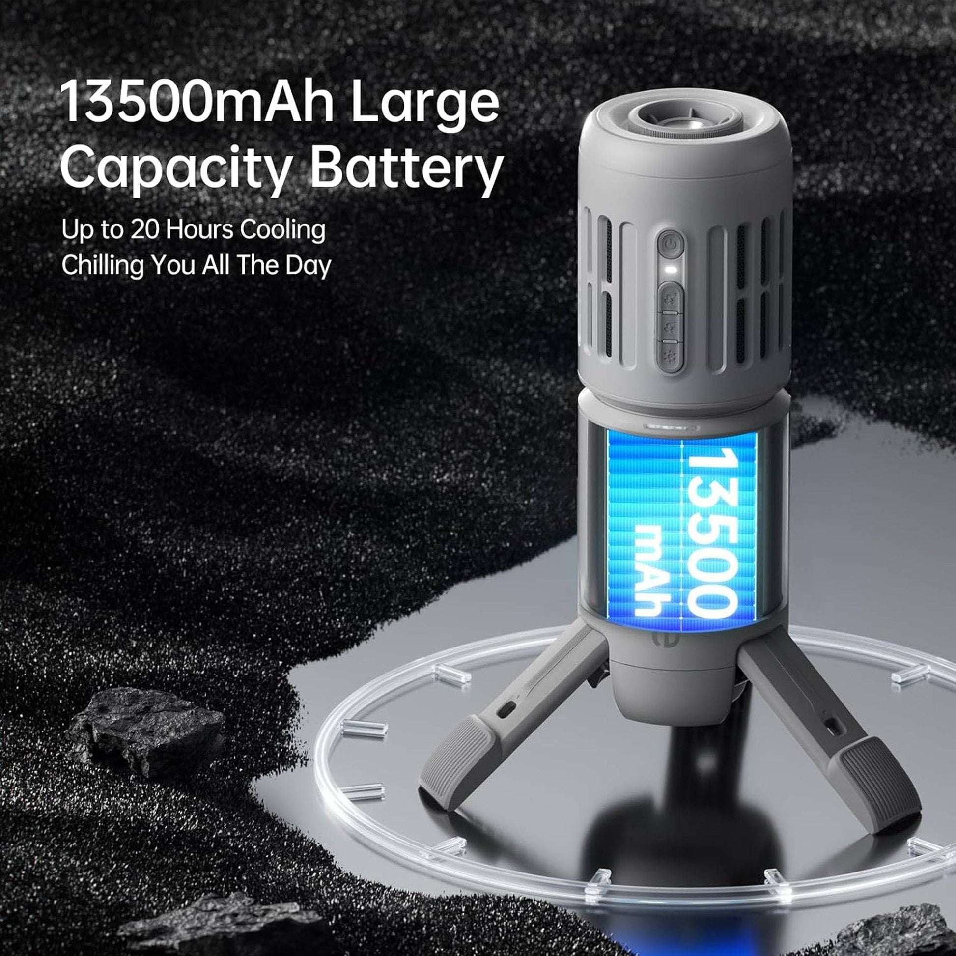 JisuLife Outdoor Fan Ultra 1 - 10 Adjustable Speeds 13,500mAh Battery with Flashlight and Emergency Powerbank - Forexengineer -Malaysia