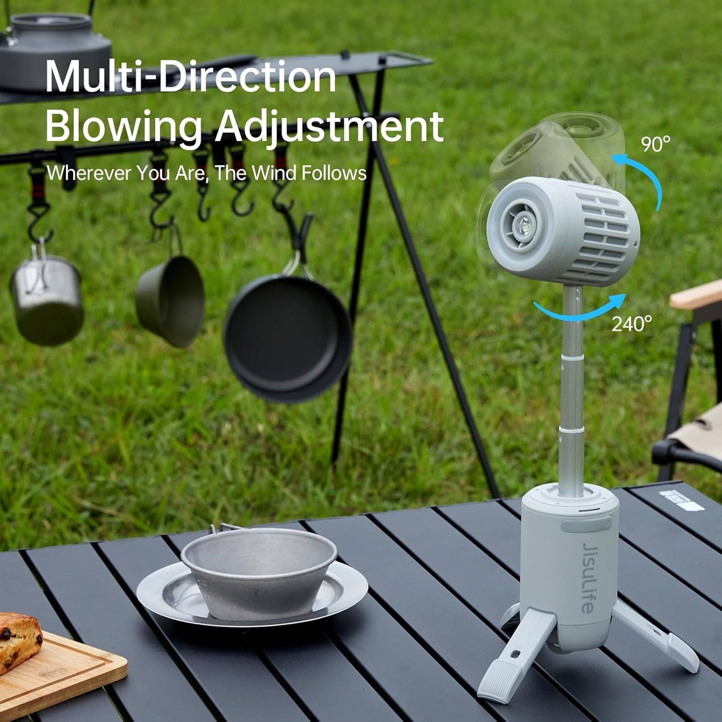 JisuLife Outdoor Fan Ultra 1 - 10 Adjustable Speeds 13,500mAh Battery with Flashlight and Emergency Powerbank - Forexengineer -Malaysia
