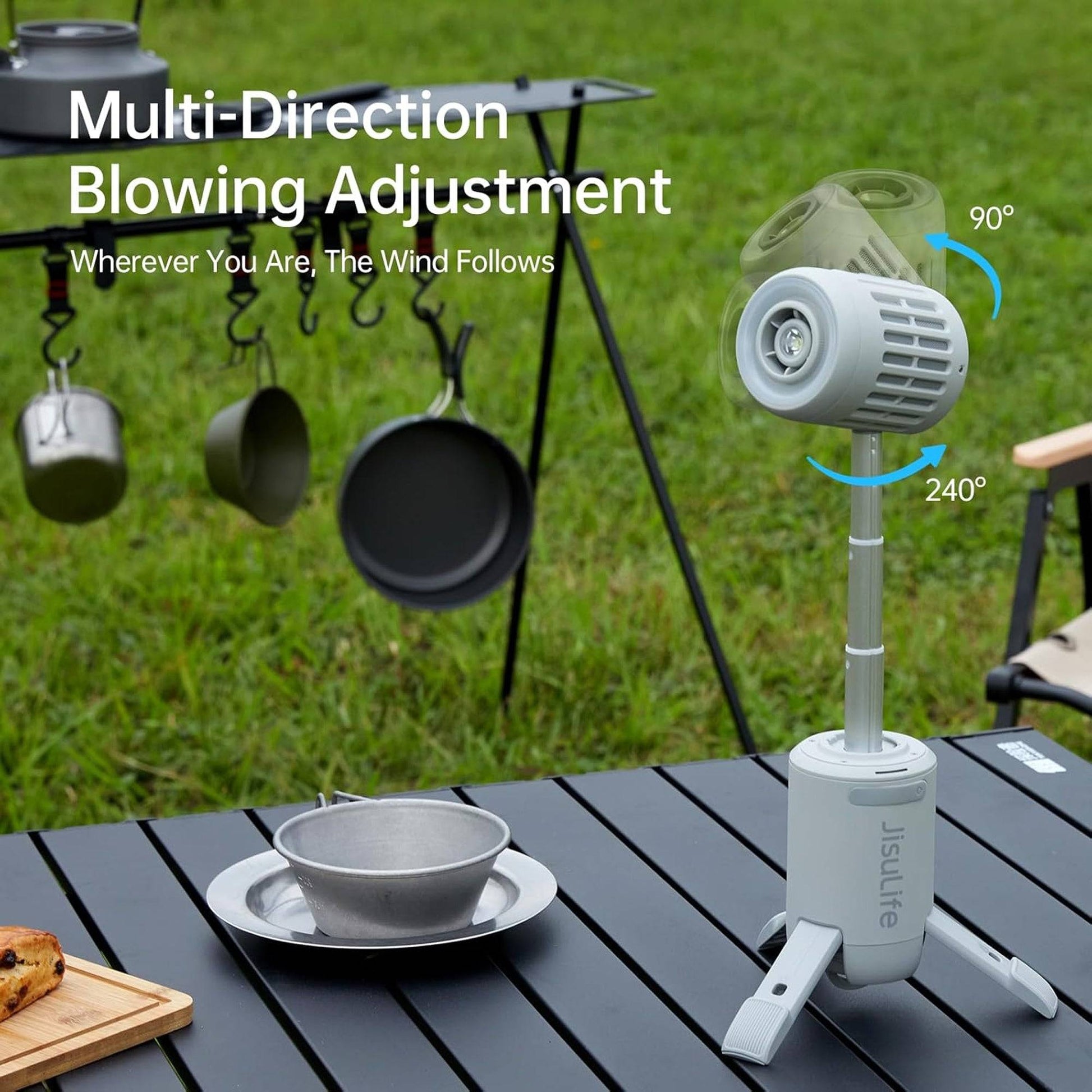 JisuLife Outdoor Fan Ultra 1 - 10 Adjustable Speeds 13,500mAh Battery with Flashlight and Emergency Powerbank - Forexengineer -Malaysia