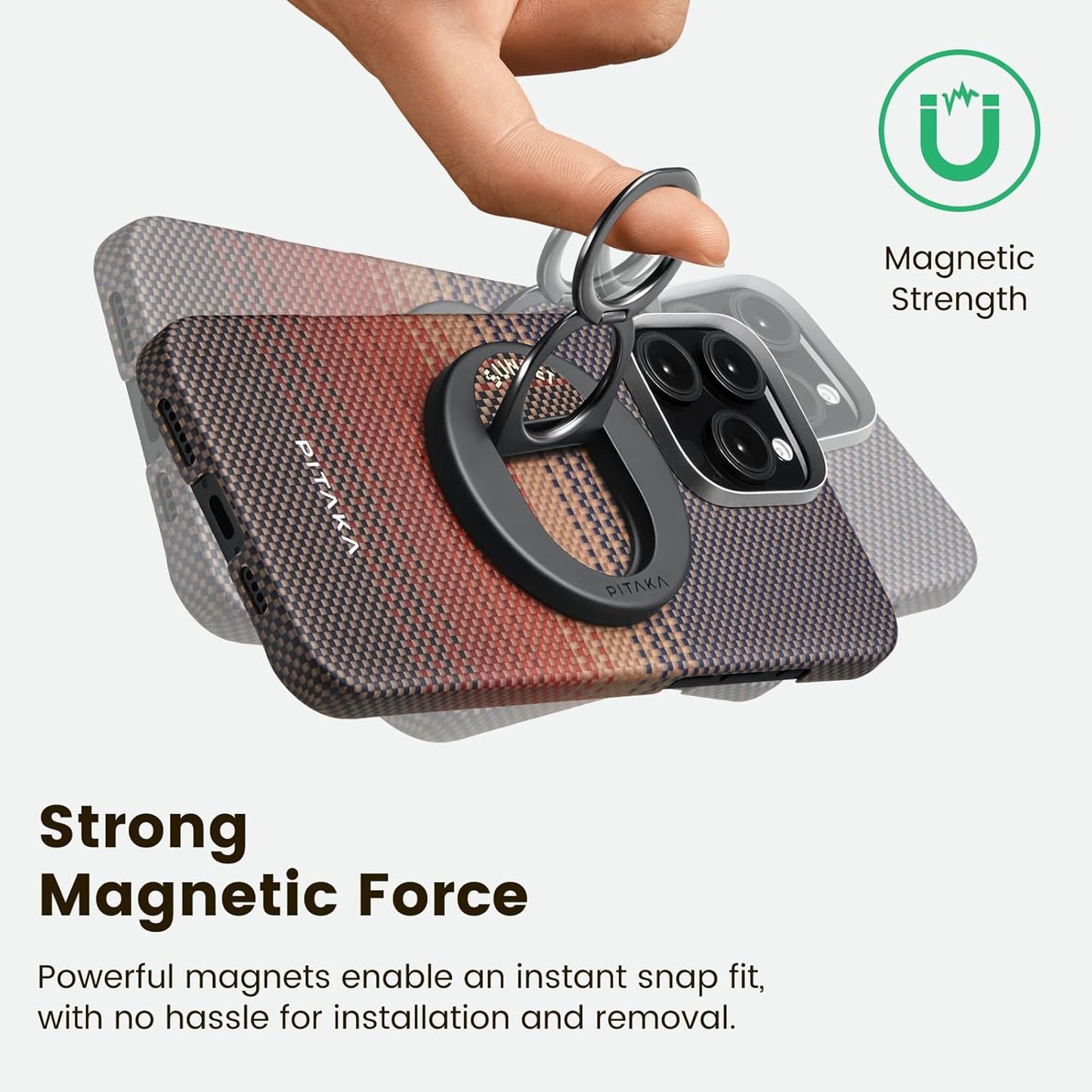 PITAKA MagEZ Grip 3 NFC Ring Stand Aramid Fiber - Forexengineer -Malaysia