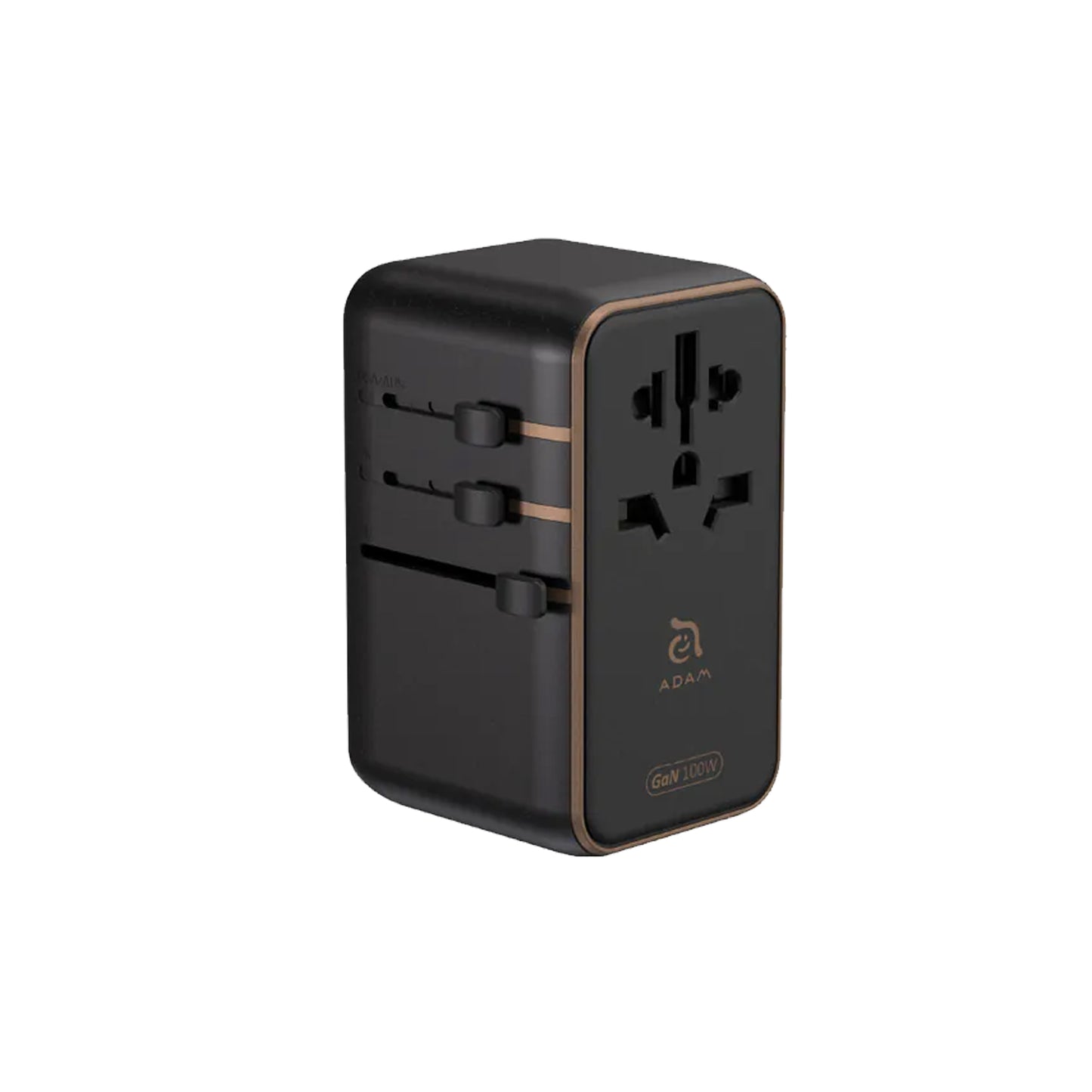 ADAM Elements T100L 100W Universal Travel Adapter with Built-In USB-C Cable