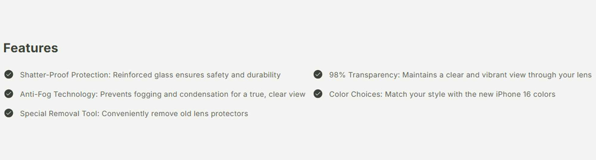 Rhinoshield Lens Protector for iPhone 15 Series - 9H Tempered Glass Lens Protector