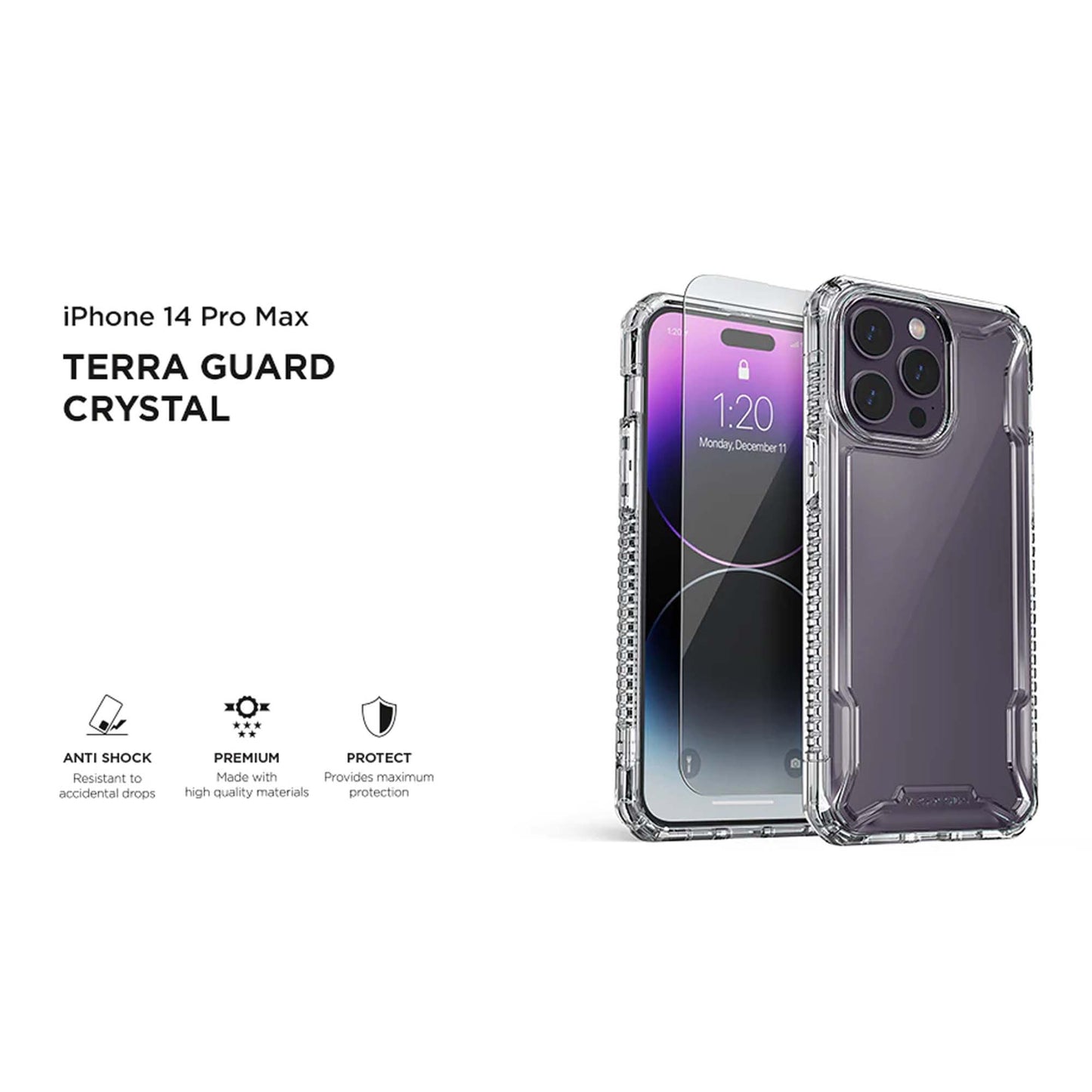 [EXCLUSIVE ONLINE] VRS Design Terra Guard Crystal for iPhone 14 Series with Tempered Glass & Camera Film - Clear