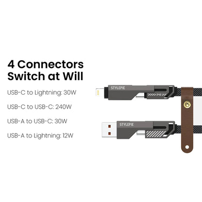 Stylepie 240W 4-in-1 Keychain Version Fast Charge Data Cable C71