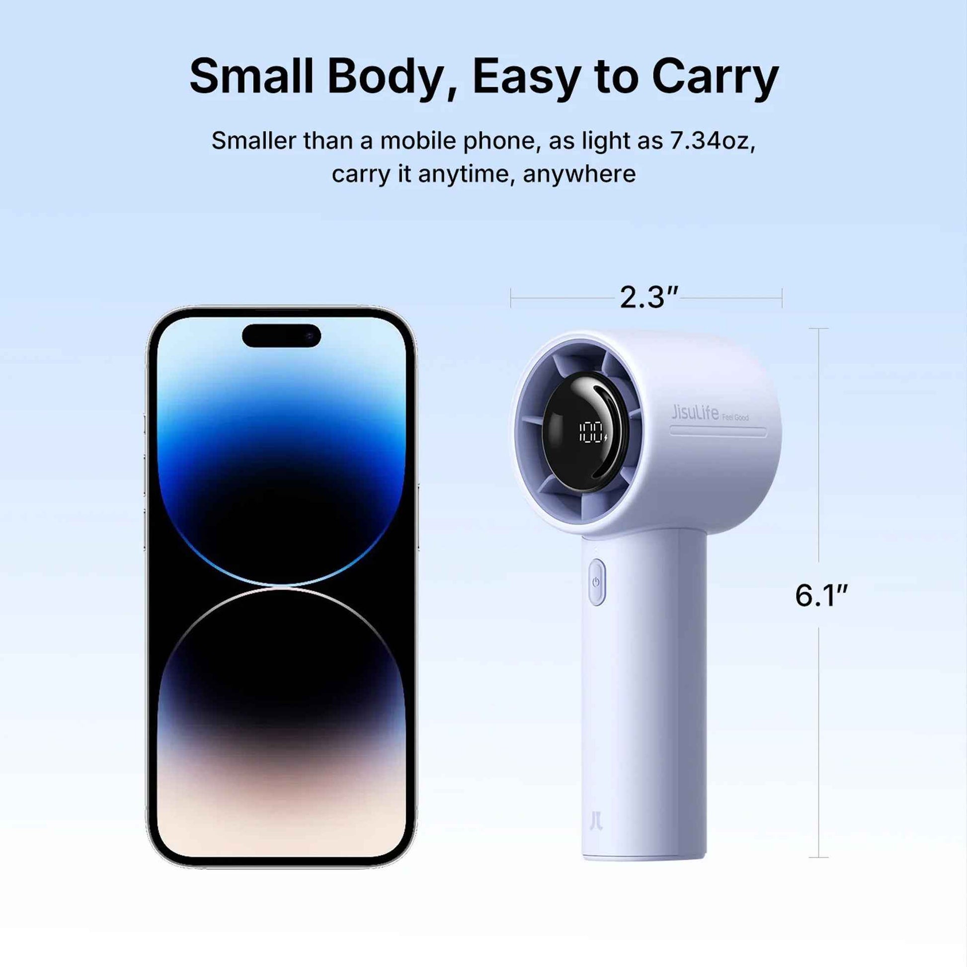 JISULIFE  Life10/Life10S Handheld Fan | 4000/5000mAh | 5 Speeds | 6.0m/s Super Wind