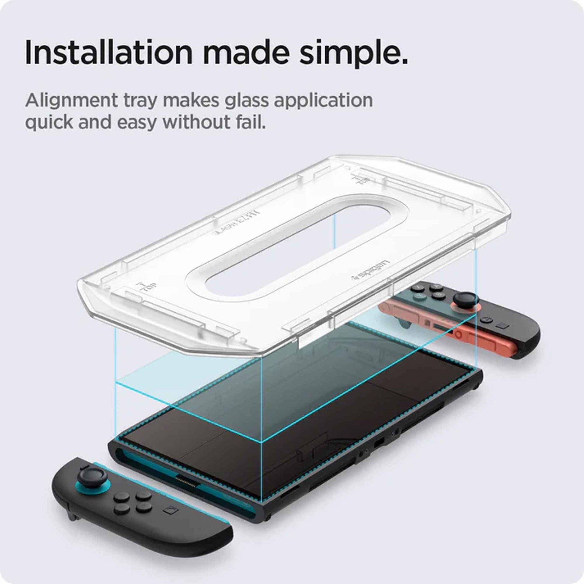 [2 Pack] Spigen Tempered GLAS.tR EZ Fit for Nintendo Switch 2 with Auto-alignment Installation Tray