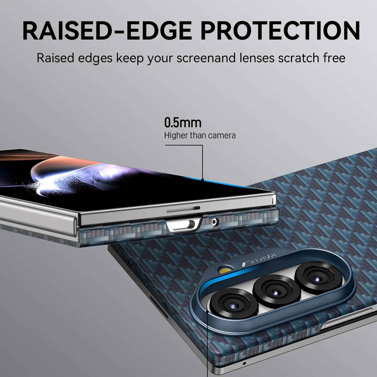 RAPTIC Aramid Fiber Skin Profound for Samsung Galaxy Z Fold 7 Magnetic Case