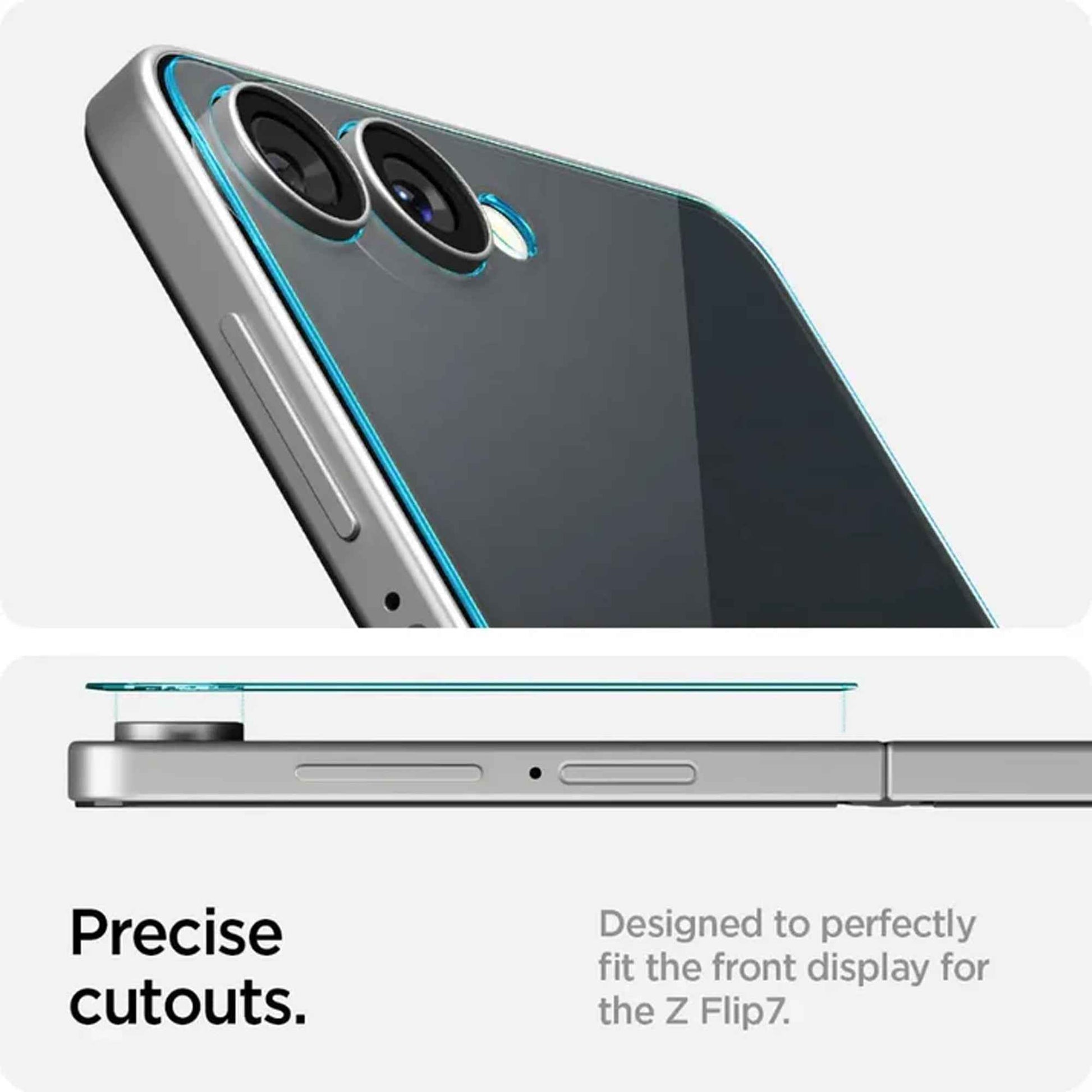 [2 Pack] Spigen Tempered Glass Glas.tR EZ Fit Pro HD for Samsung Galaxy Z Flip 7