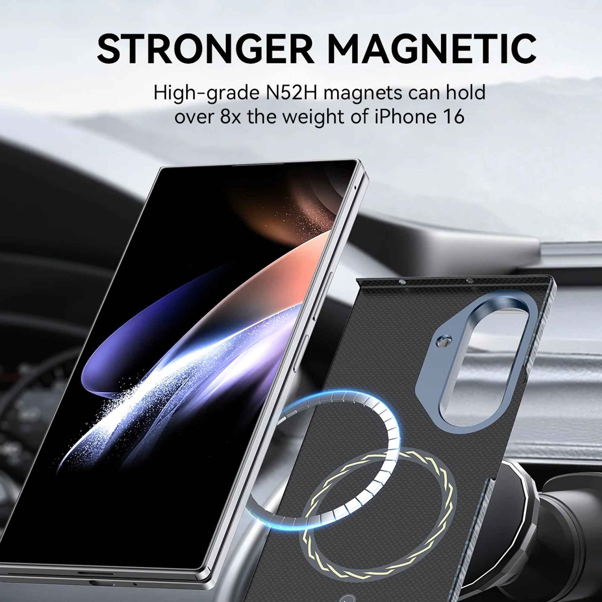 RAPTIC Aramid Fiber Skin Profound for Samsung Galaxy Z Fold 7 Magnetic Case