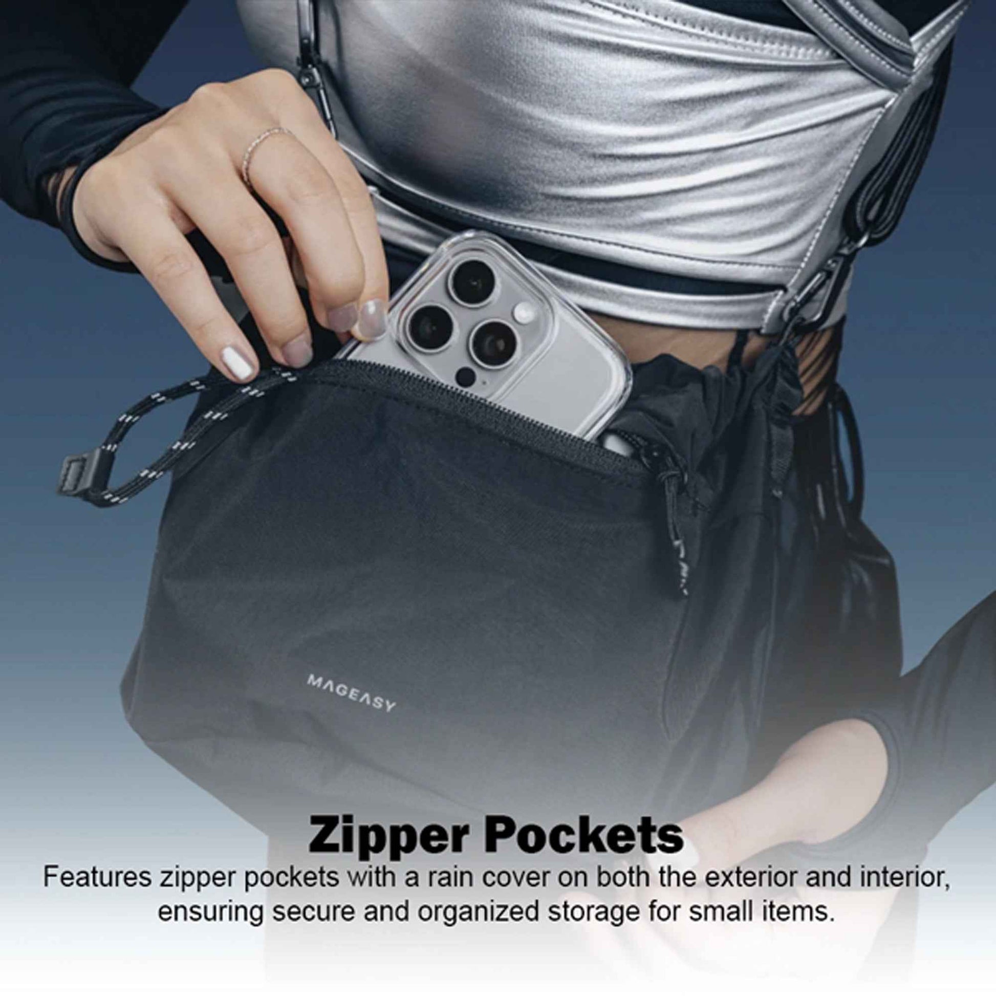 MAGEASY Flip Bucket Crossbody Bag + Strap Phone Lanyard 8.3mm - Forexengineer