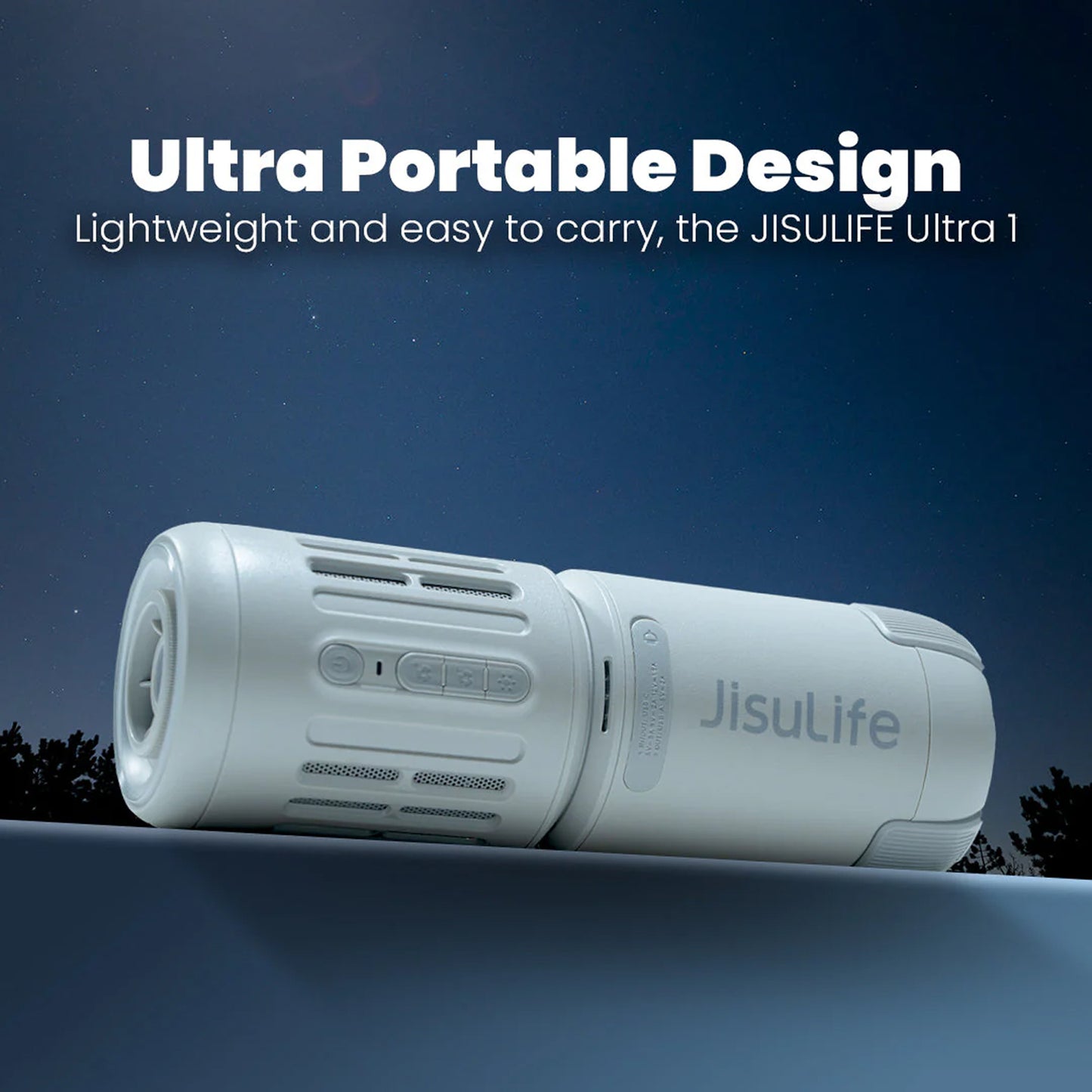 JisuLife Outdoor Fan Ultra 1 - 10 Adjustable Speeds 13,500mAh Battery with Flashlight and Emergency Powerbank