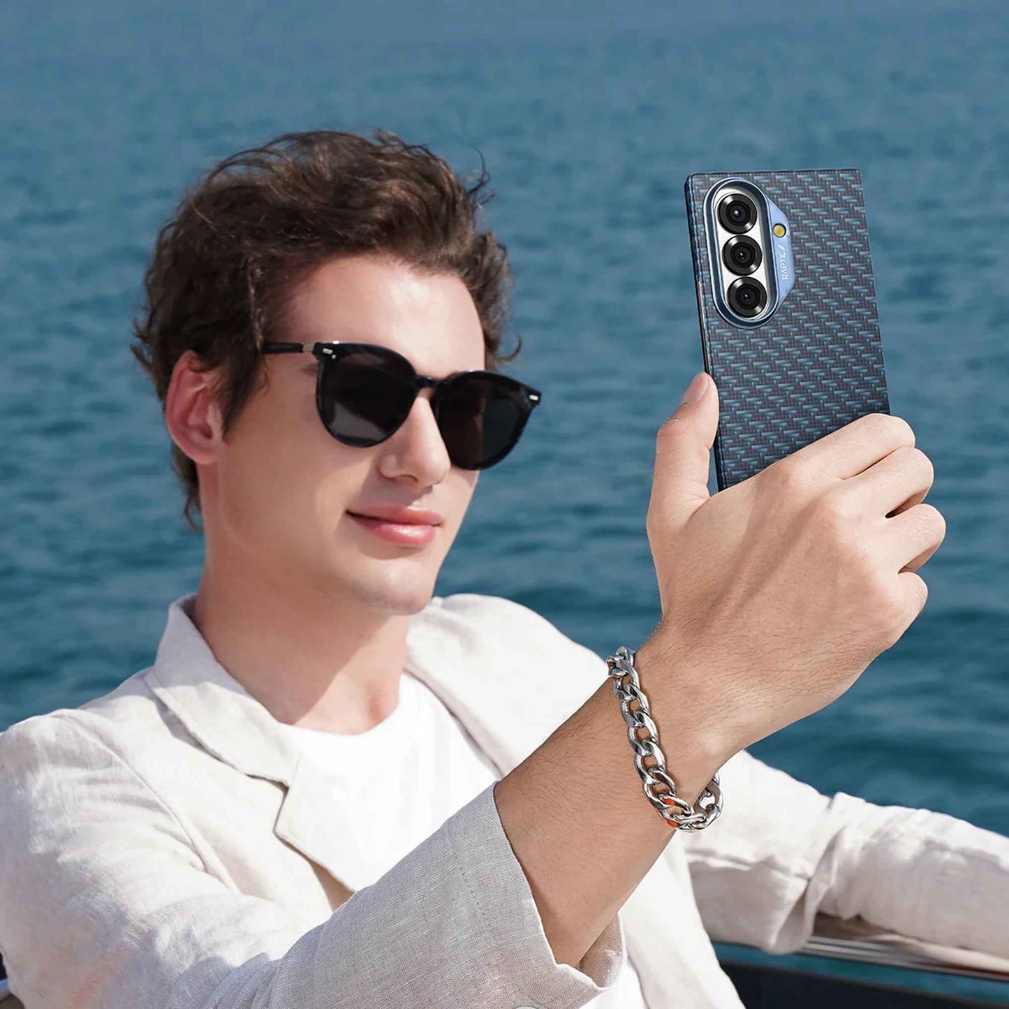 RAPTIC Aramid Fiber Skin Profound for Samsung Galaxy Z Fold 7 Magnetic Case