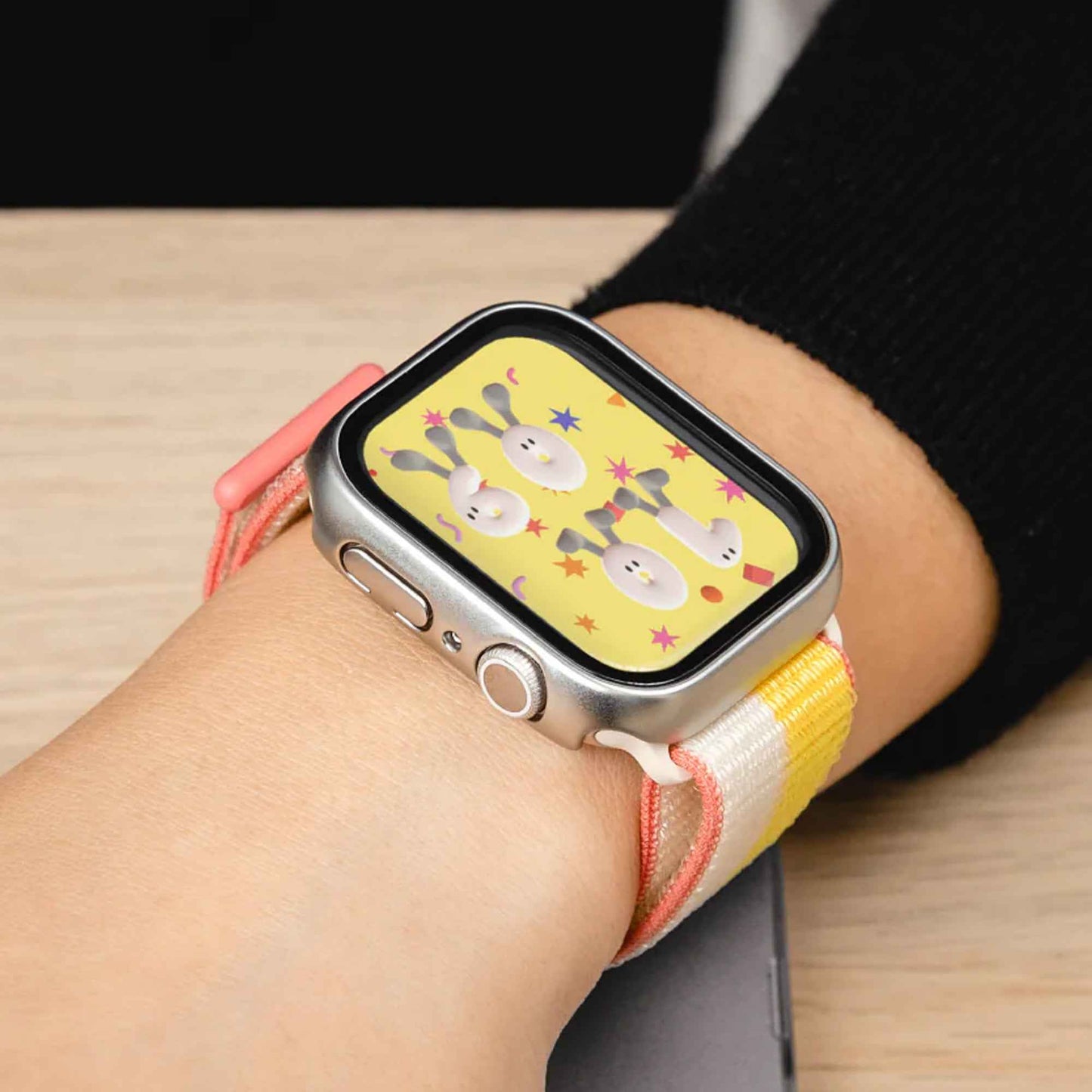 SwitchEasy Hybrid Case for Apple Watch 45mm ( Series 9 / 8 / 7 ) 9H Tempered Glass Case with Build-In Screen Protector