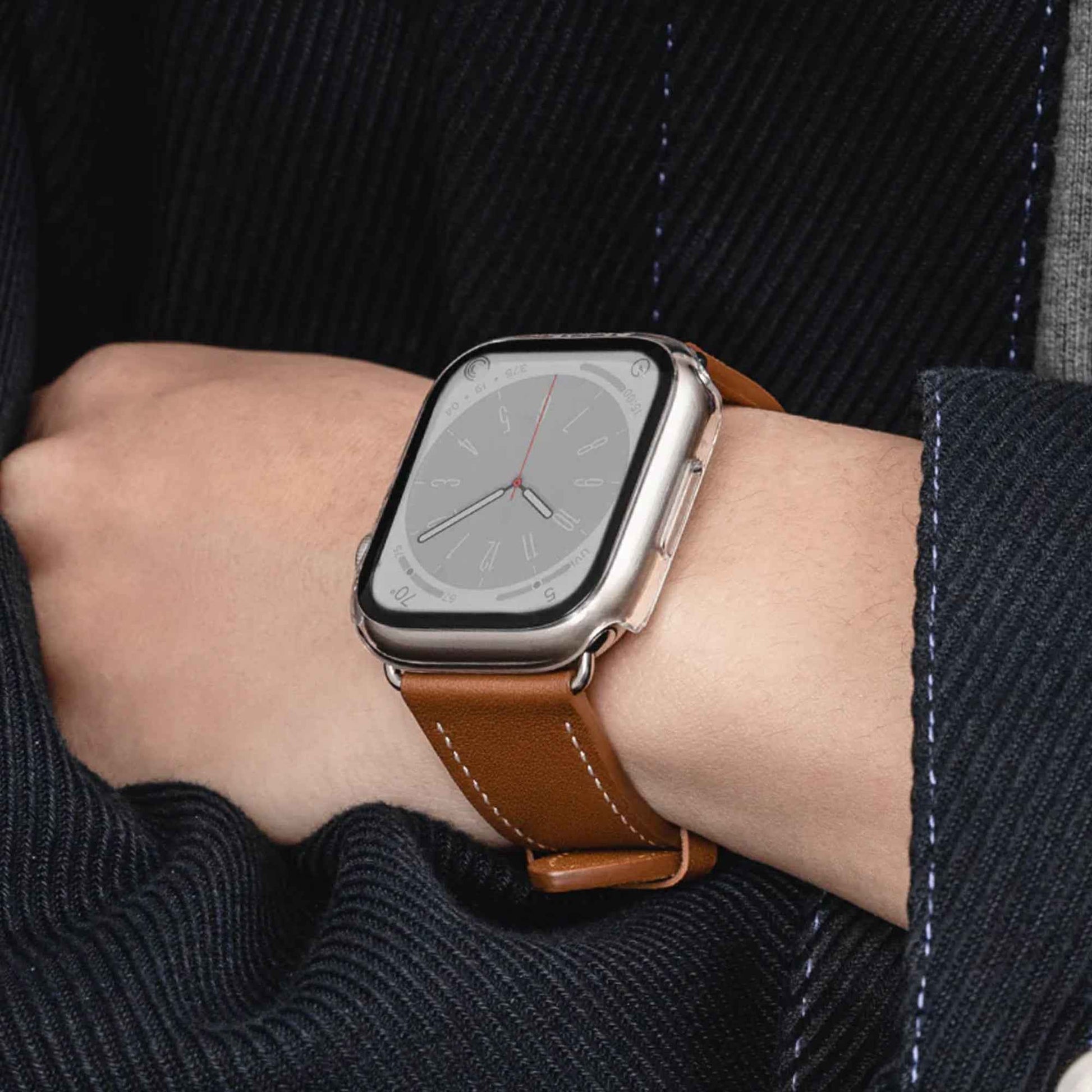SwitchEasy Hybrid Case for Apple Watch 45mm ( Series 9 / 8 / 7 ) 9H Tempered Glass Case with Build-In Screen Protector