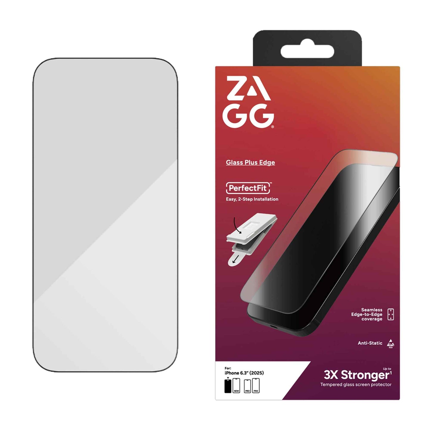 ZAGG Glass Plus Edge for iPhone 17 Series - Case Friendly Tempered Glass - Clear