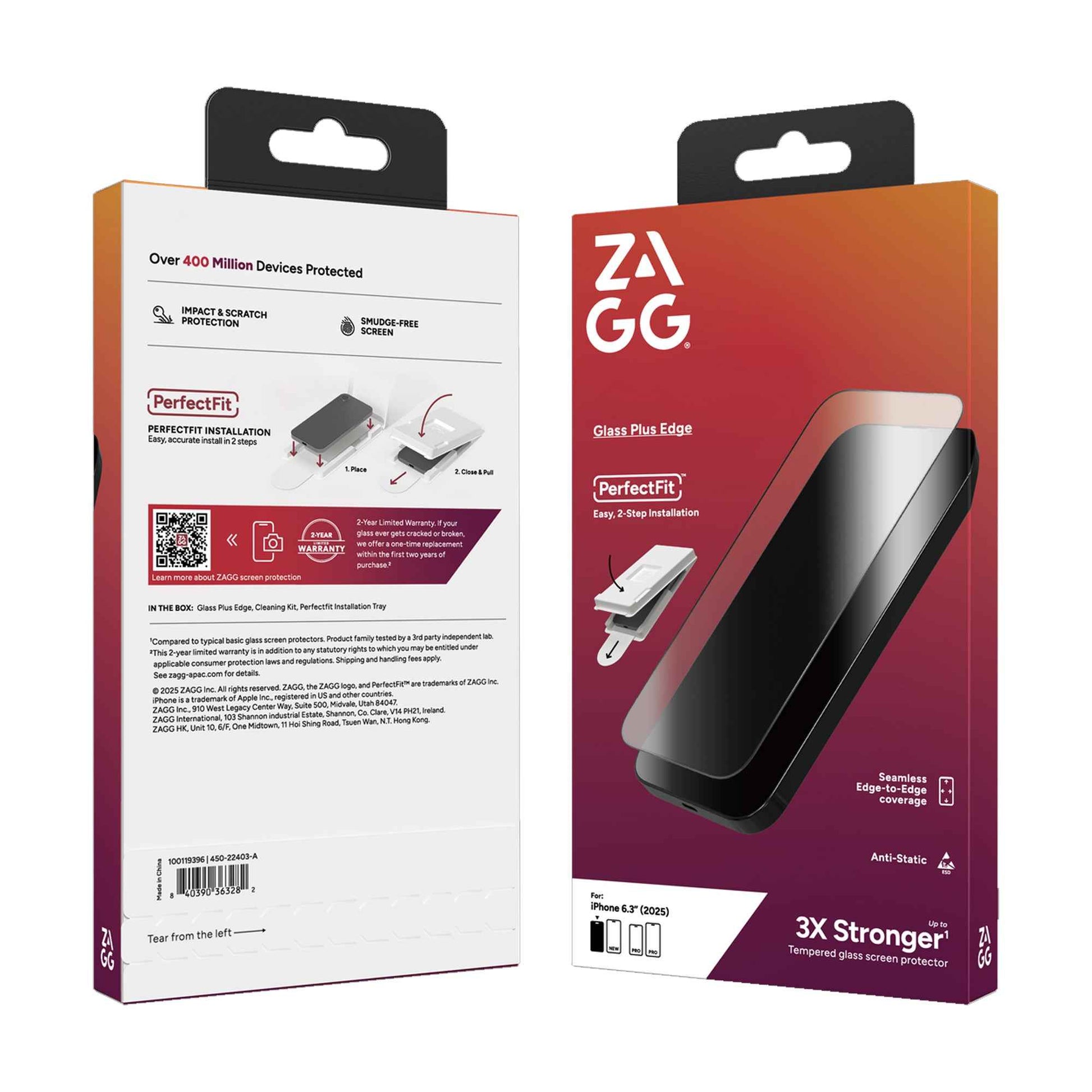 ZAGG Glass Plus Edge for iPhone 17 Series - Case Friendly Tempered Glass - Clear