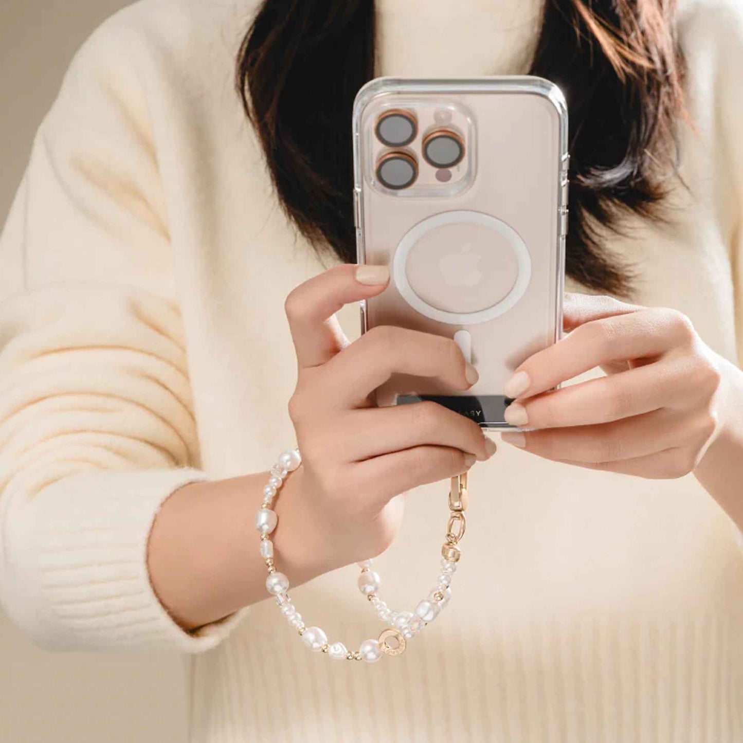 MAGEASY Beaded Wrist Strap with Strap Card & Charm Loop