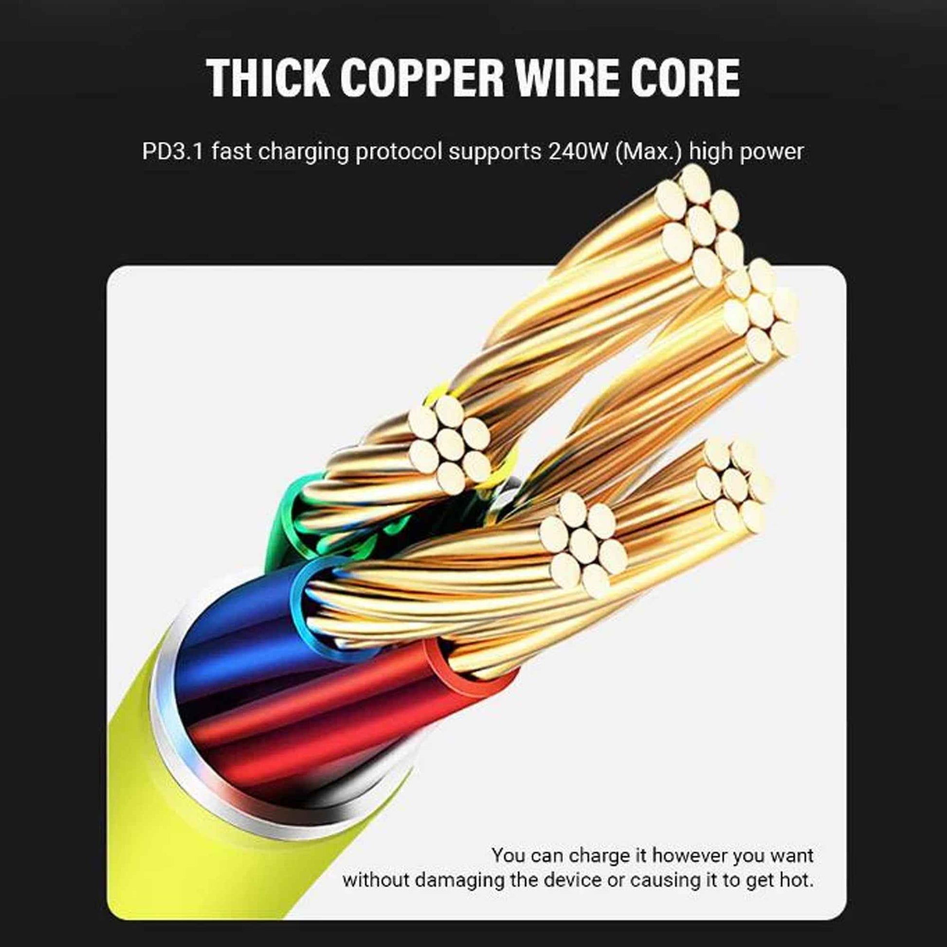 STYLEPIE C82-L 240W Fast Charging Cable Bright LED Lighting and Light Fire