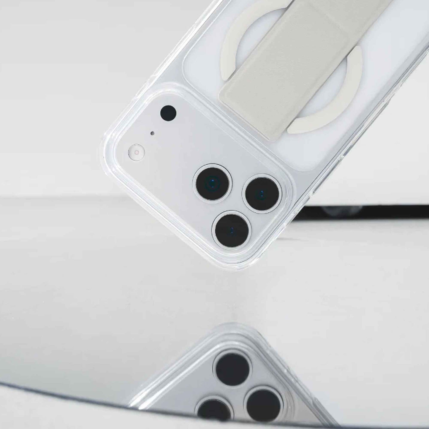 MAGEASY GrabStand M ( Magsafe ) Protective Case for iPhone 17 Pro Max / 17 Pro - Leatherette Grip Dual-Angle Stand