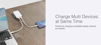 Mazer GaNPrestige Slim 65W GaN Wall Charger With Travel Pins 2 Ports ( 1 USB-C Port + 1 USB-A )