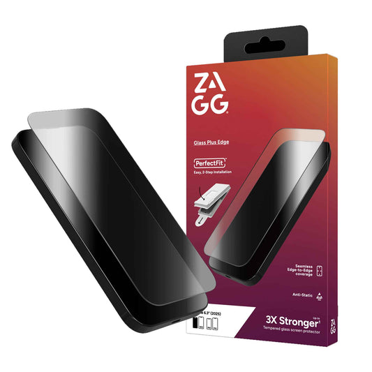 ZAGG Glass Plus Edge for iPhone 17 Series - Case Friendly Tempered Glass - Clear