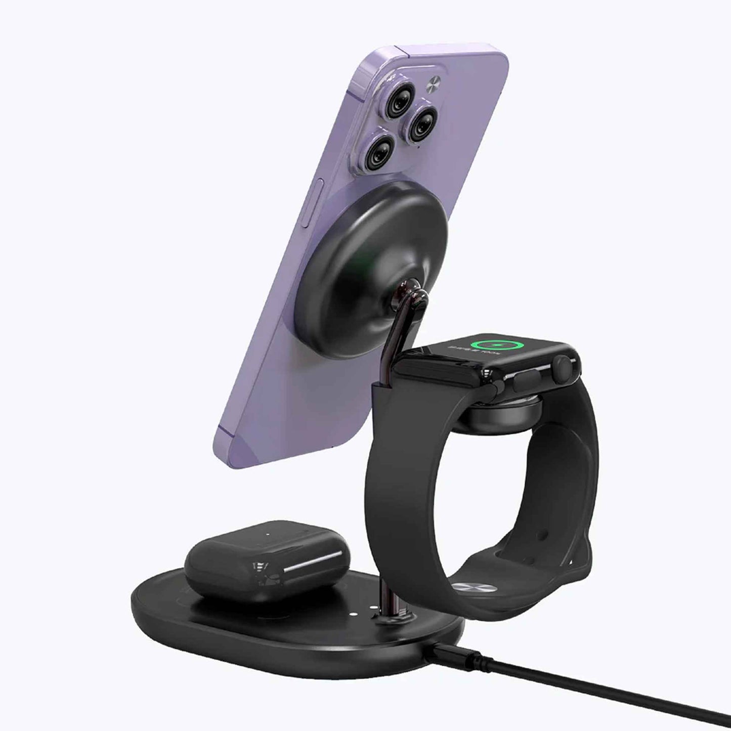 Mazer MagDesk 3-in-1 Magnetic Wireless Charger Stand 15W Ultra-Fast Charging