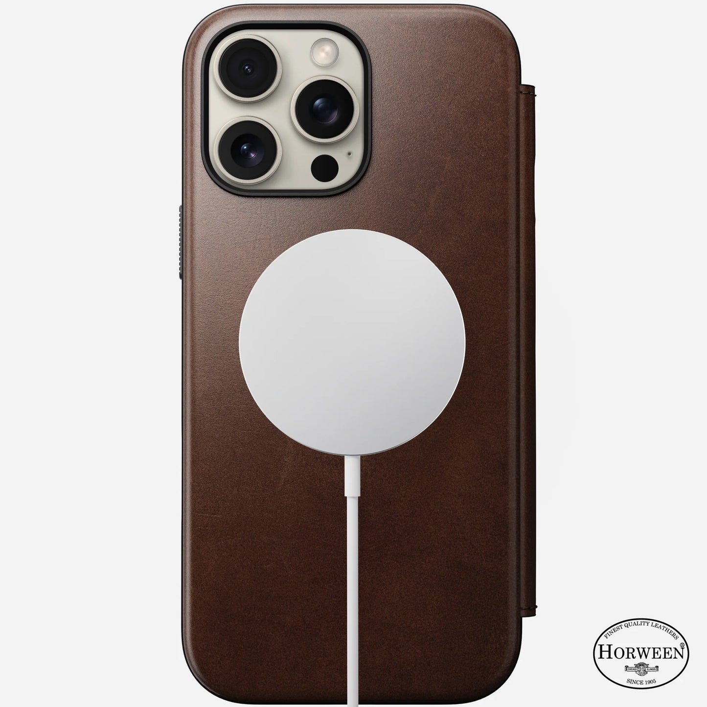 Nomad Modern Leather Folio Case for iPhone 16 Pro Max - Magsafe Compatible