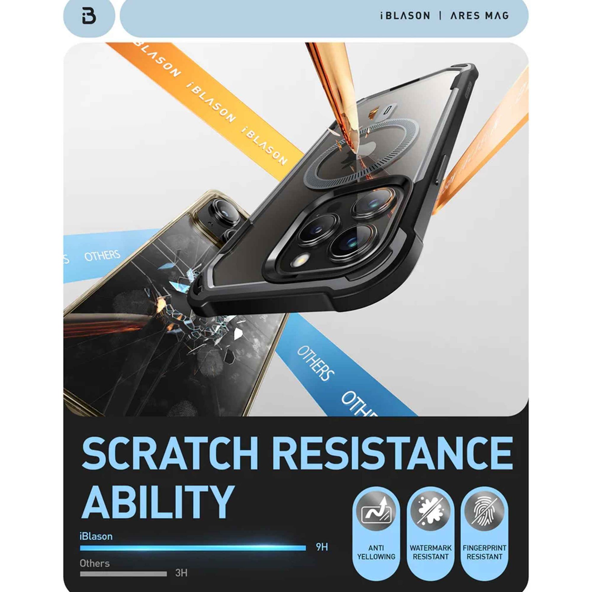 i-Blason Ares Mag Case for iPhone 15 Pro Max / 15 Pro with Built-in Screen Protector & MagSafe Compatible