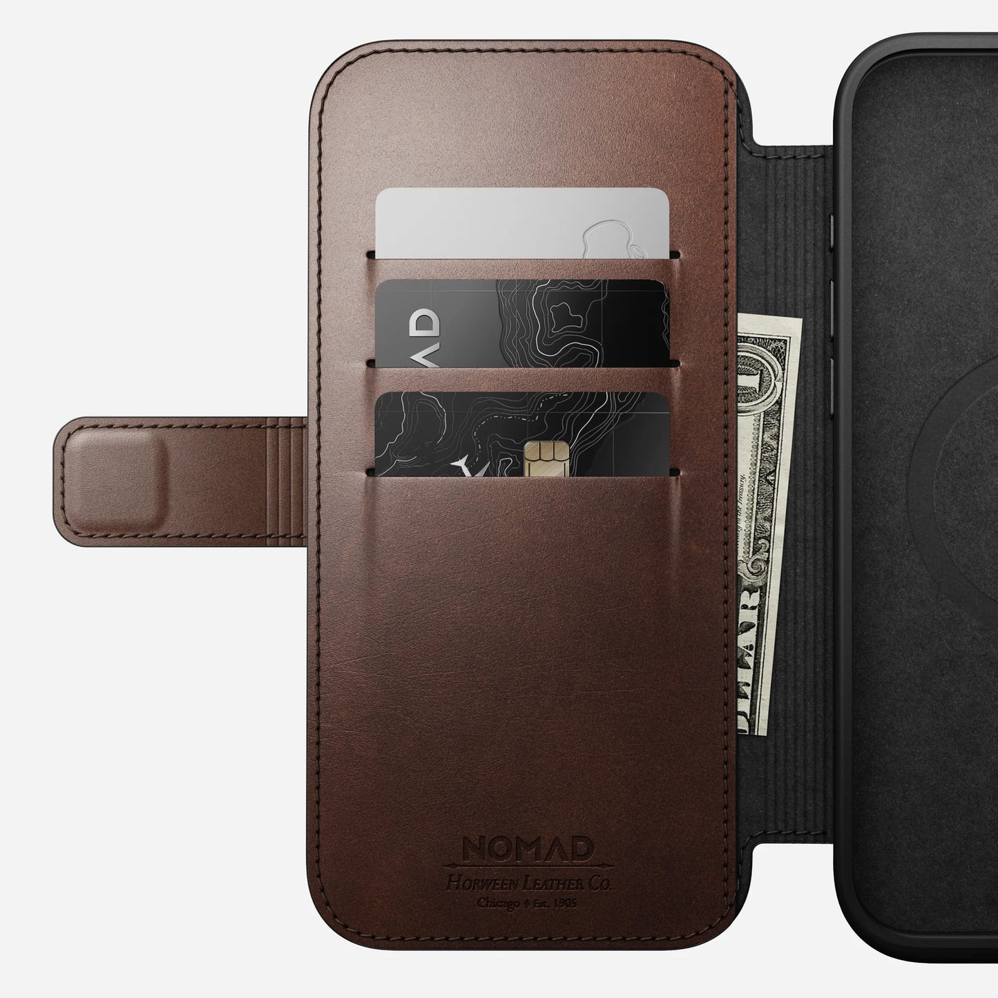 Nomad Modern Leather Folio Case for iPhone 16 Pro Max - Magsafe Compatible