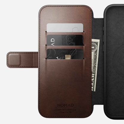 Nomad Modern Leather Folio Case for iPhone 16 Pro Max - Magsafe Compatible